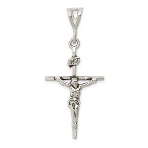 Million Charms 925 Sterling Silver Antiqued Crucifix Necklace Charm Pendant